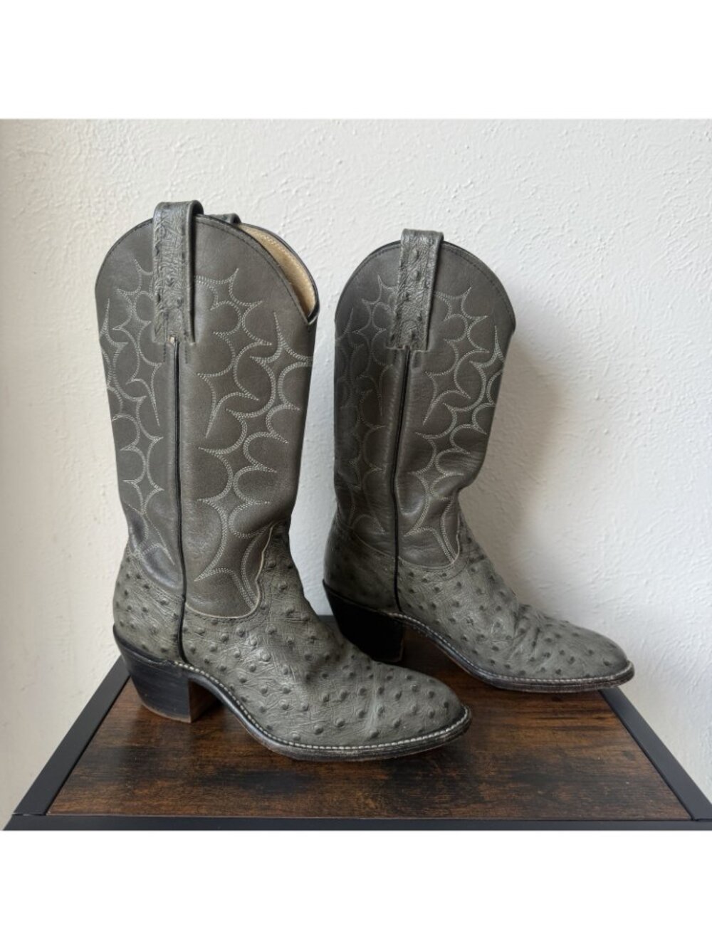 Vintage Frye Ostrich Quill Leather Women’s Western Cowboy Boots 6 B - Picture 7 of 15